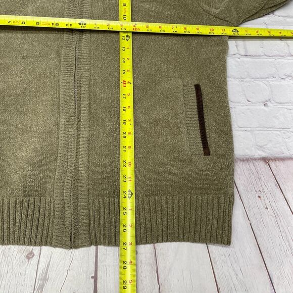 Sak Fifth Avenue Men Full Zip Sweater Jacket Size Medium Elbow Patch M238 -26 - Picture 3 of 16